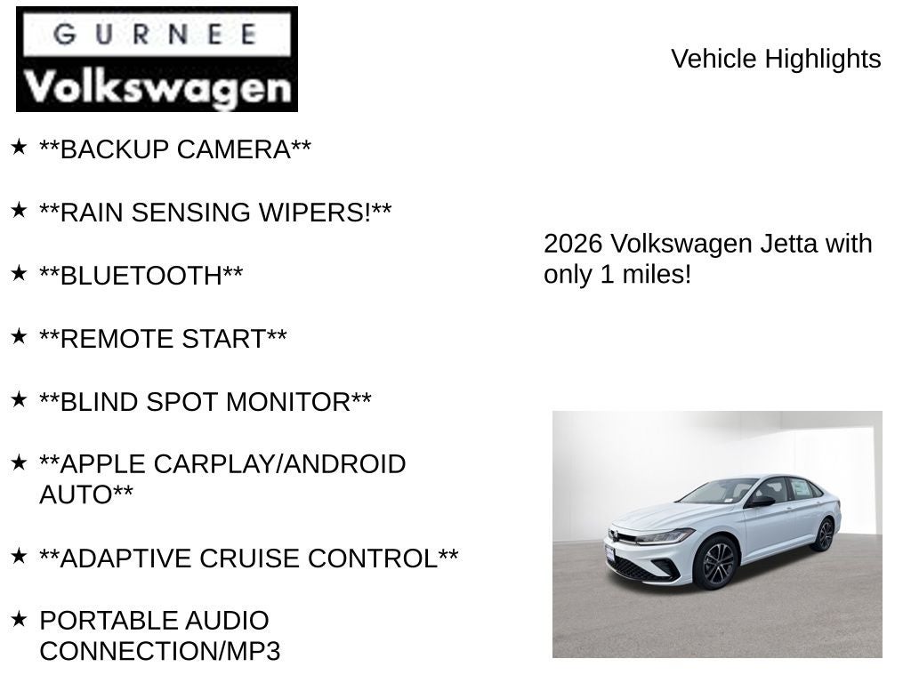 2026 Volkswagen Jetta 1.5T Sport