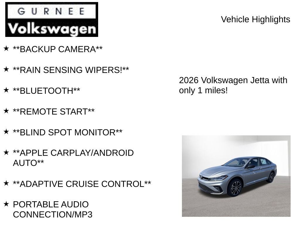 2026 Volkswagen Jetta 1.5T Sport