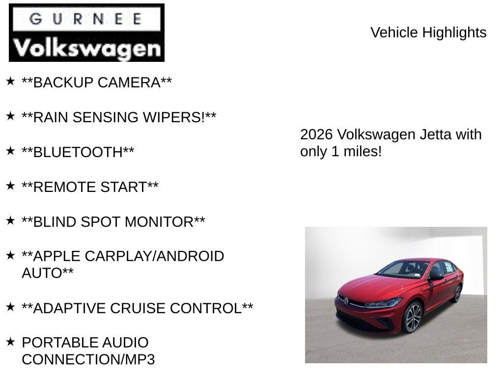 2026 Volkswagen Jetta 1.5T Sport