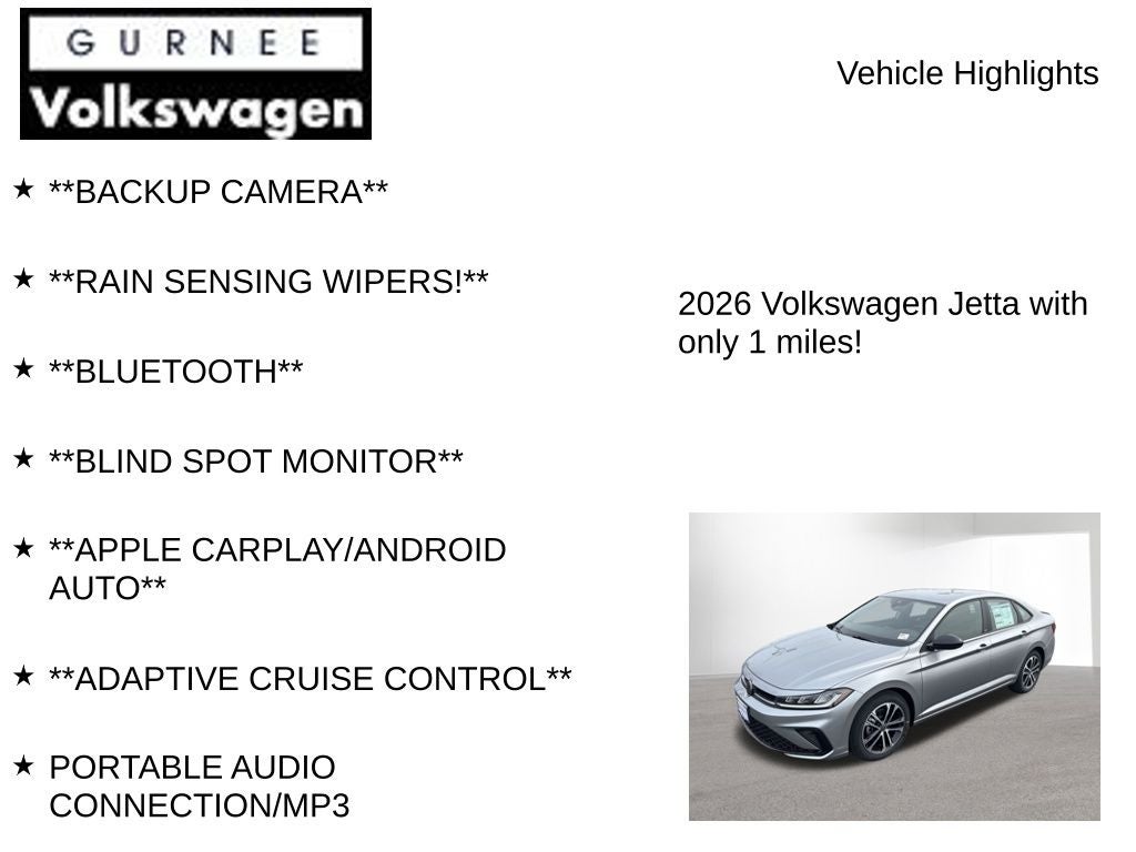 2026 Volkswagen Jetta 1.5T Sport