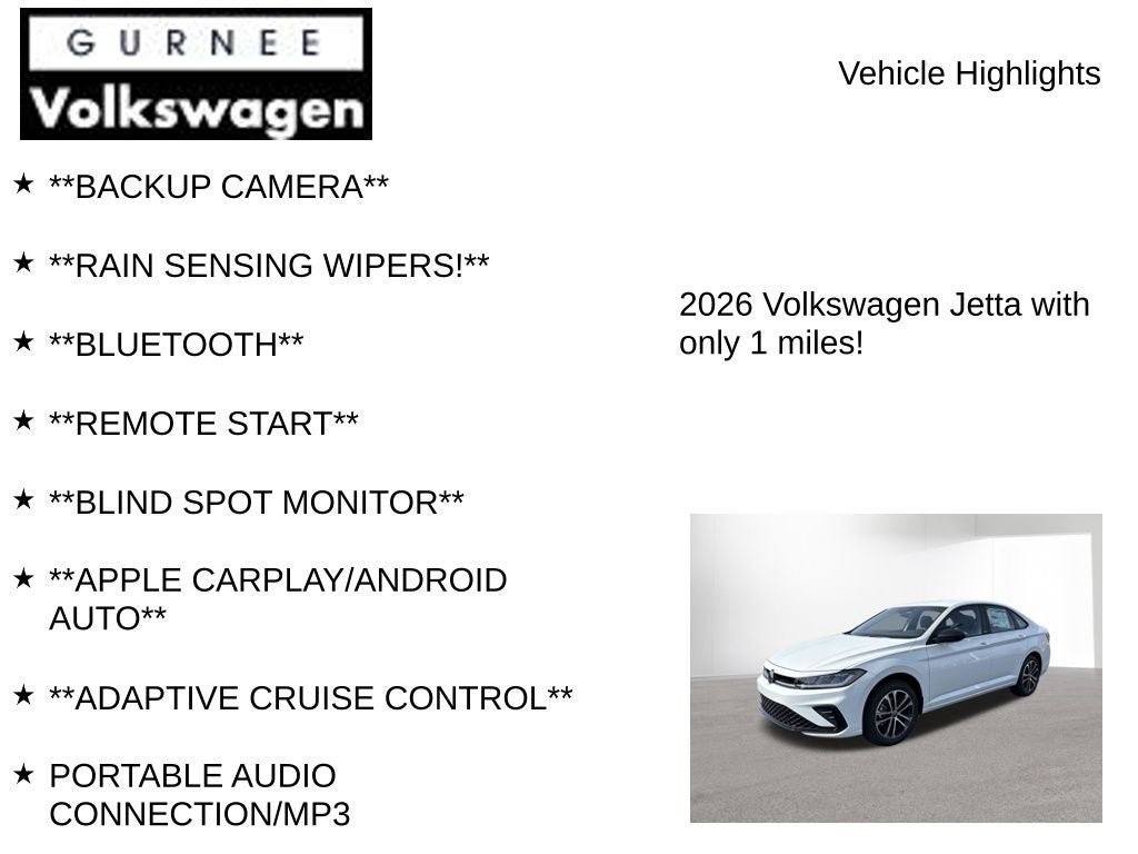 2026 Volkswagen Jetta 1.5T Sport