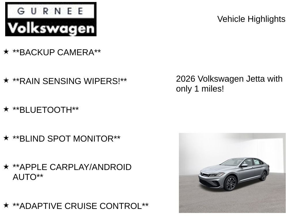 2026 Volkswagen Jetta 1.5T Sport