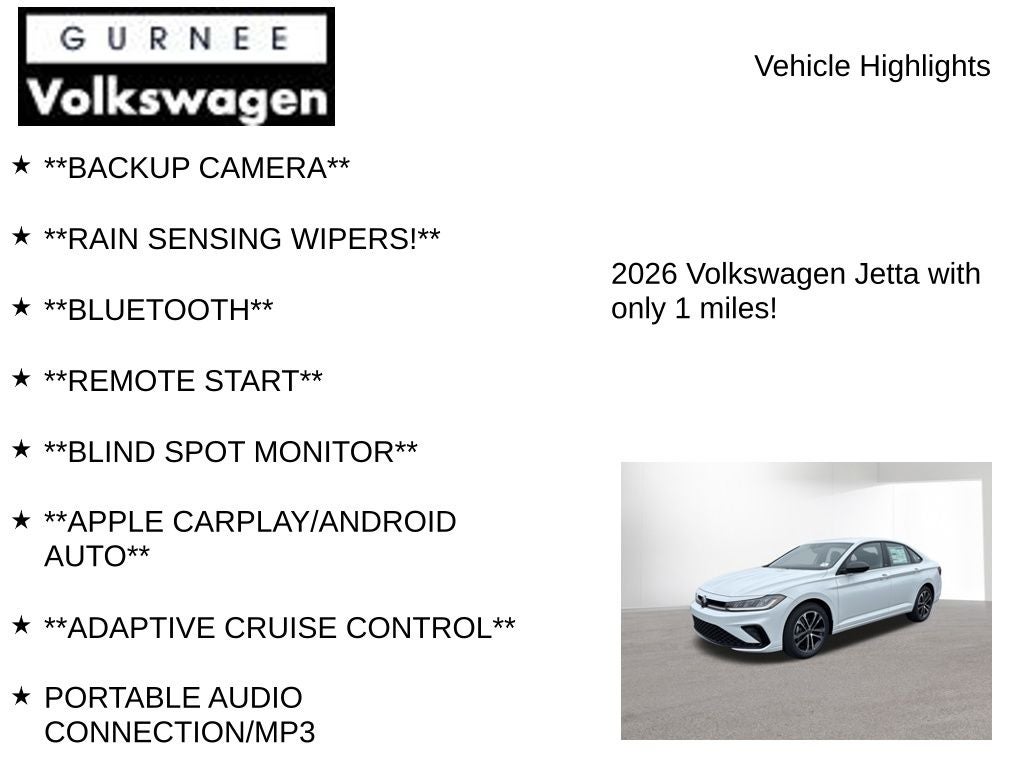 2026 Volkswagen Jetta 1.5T Sport