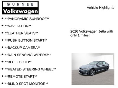 2026 Volkswagen Jetta 1.5T SEL