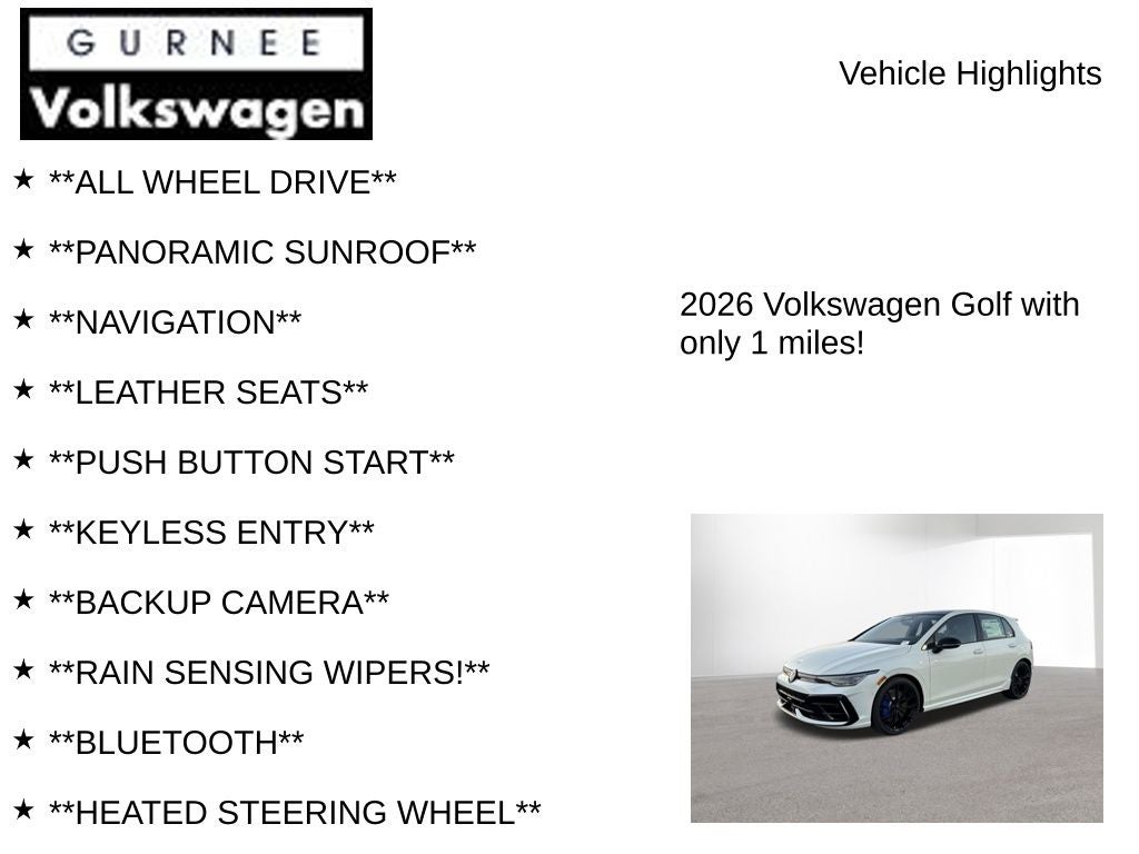 2026 Volkswagen Golf R 2.0T