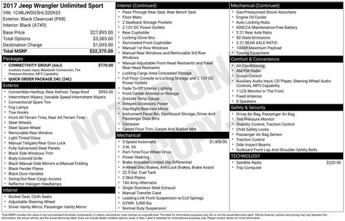 2017 Jeep Wrangler Unlimited Sport