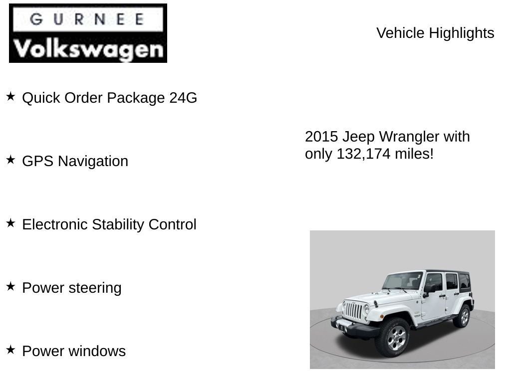 2015 Jeep Wrangler Unlimited Sahara