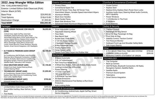 2022 Jeep Wrangler Willys