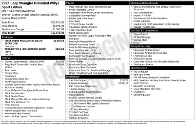 2021 Jeep Wrangler Unlimited Willys
