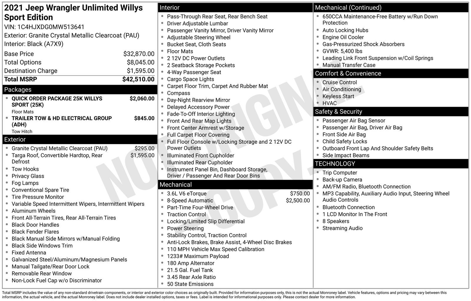 2021 Jeep Wrangler Unlimited Willys
