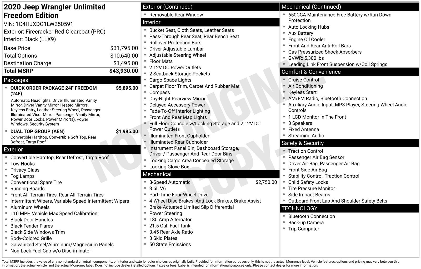 2020 Jeep Wrangler Unlimited Freedom Edition