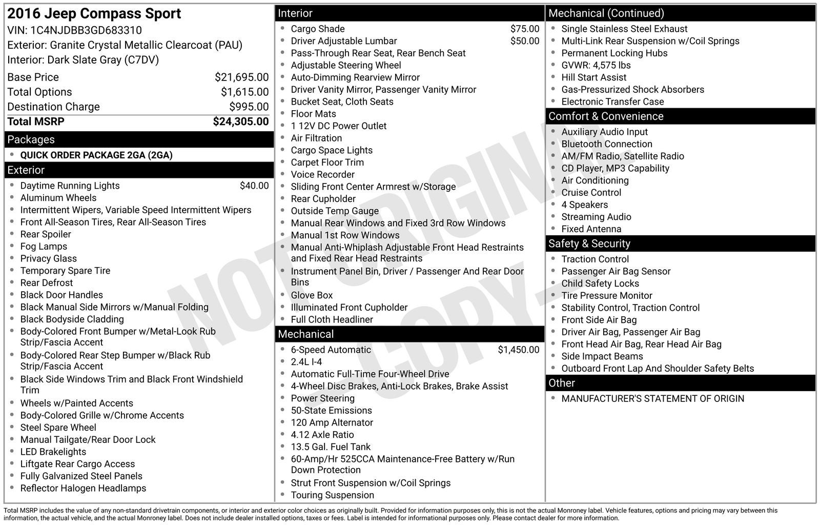2016 Jeep Compass Sport