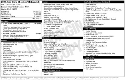 2022 Jeep Grand Cherokee WK Laredo X Preferred/Altitude Package
