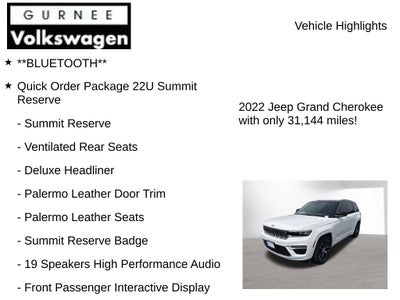 2022 Jeep Grand Cherokee Summit Reserve Reserve