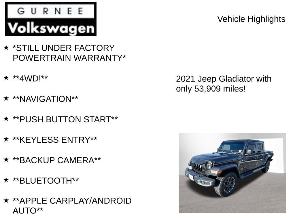 2021 Jeep Gladiator Overland