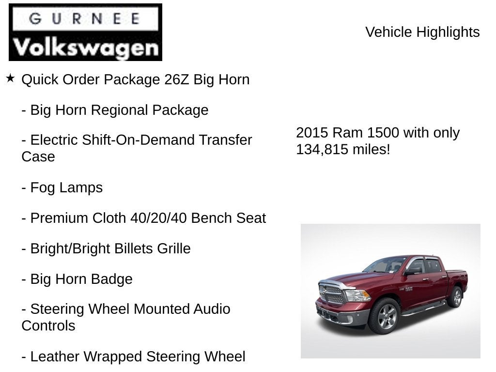2015 RAM 1500 Big Horn