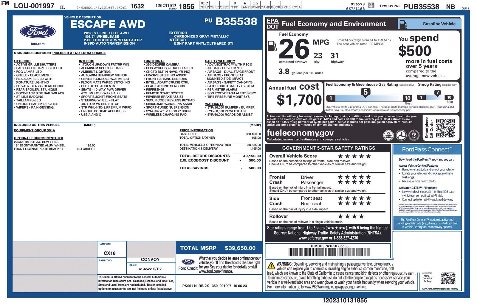 2023 Ford Escape ST-Line Elite