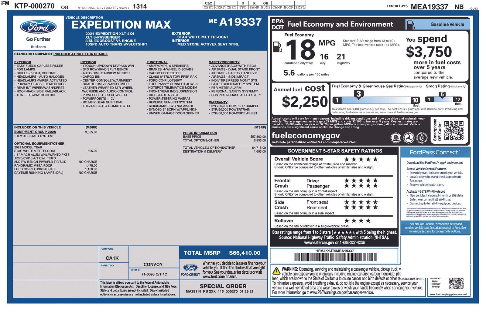 2021 Ford Expedition Max XLT 202A