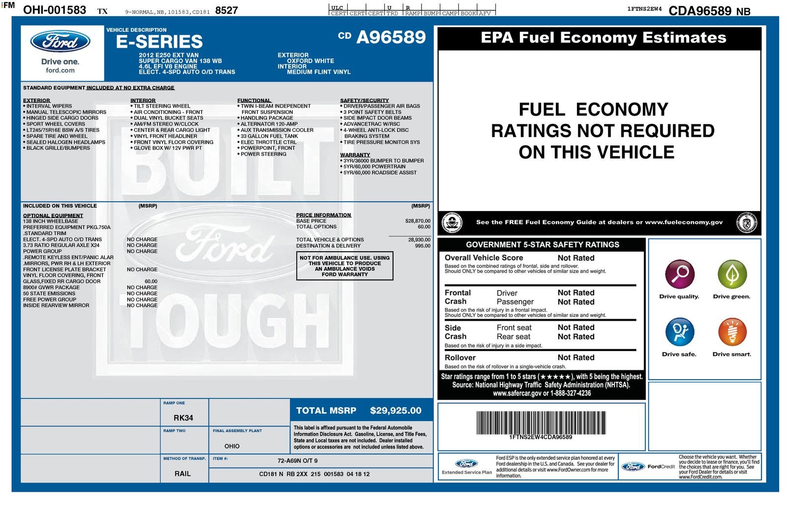 2012 Ford E-250 Commercial