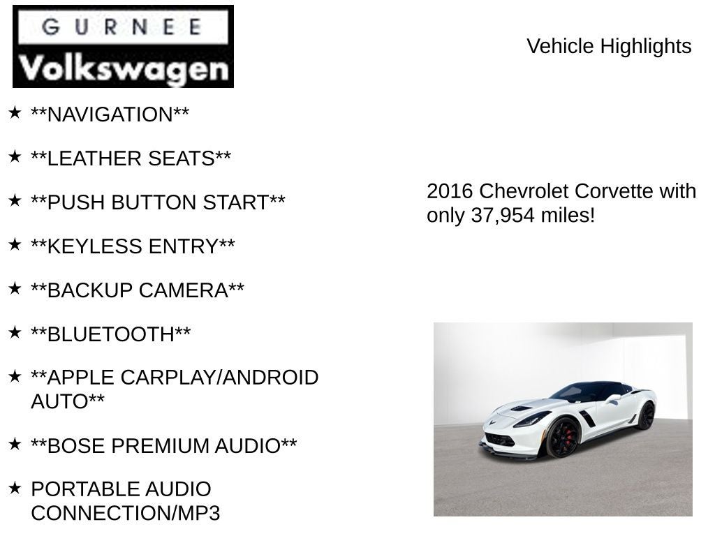 2016 Chevrolet Corvette Z06 1LZ