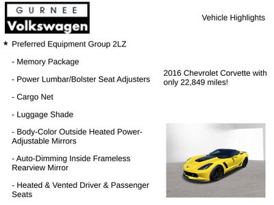 2016 Chevrolet Corvette Z06 2LZ