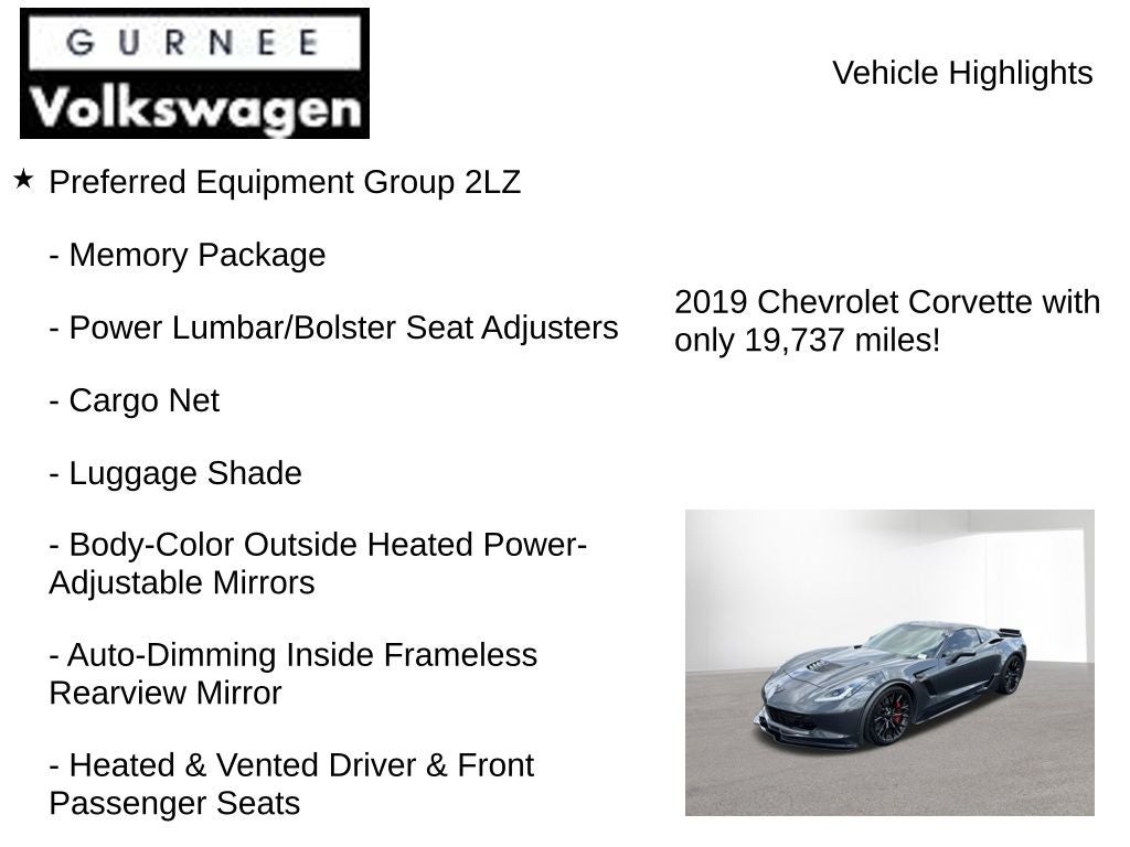 2019 Chevrolet Corvette Z06 2LZ