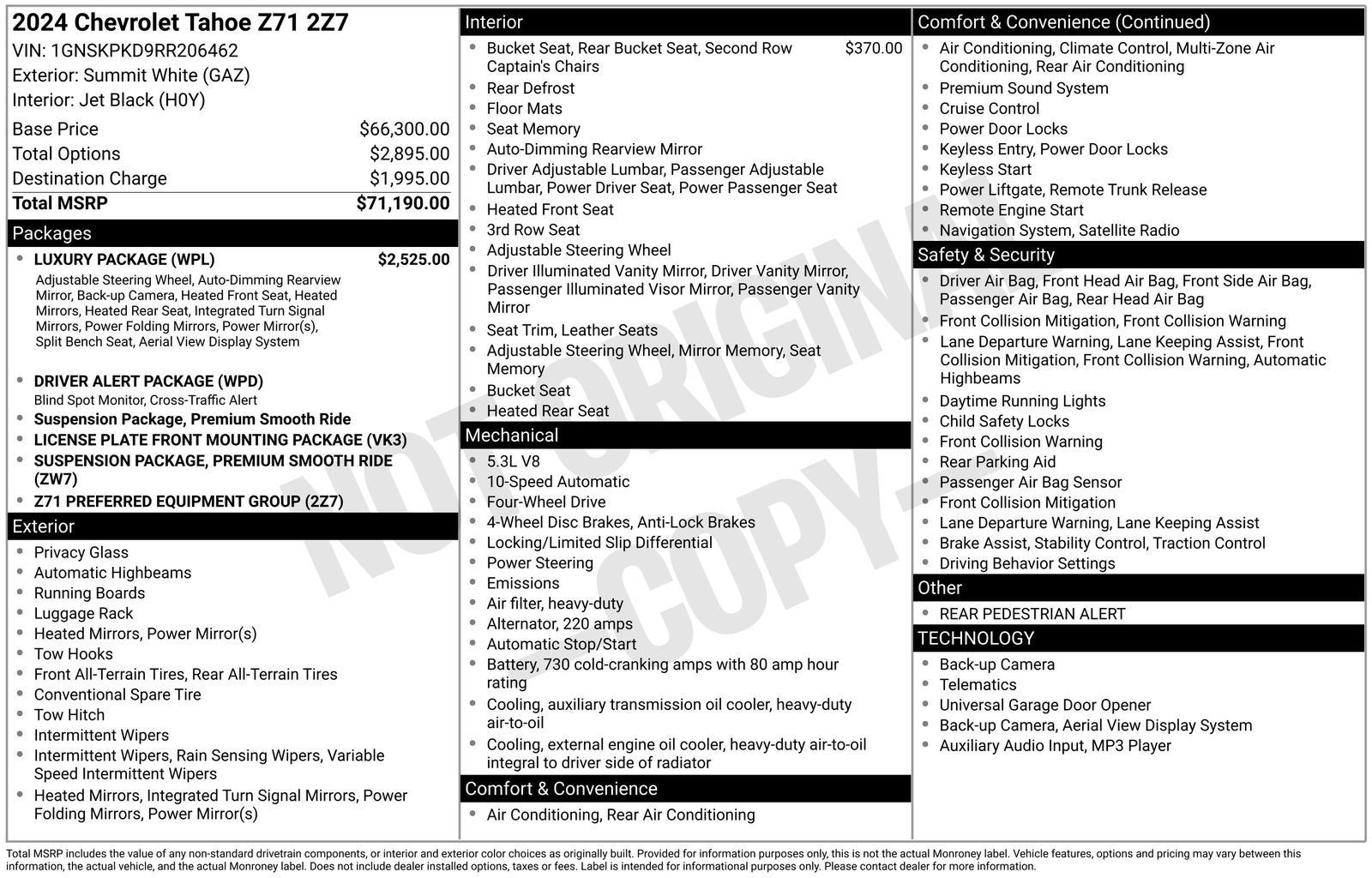 2024 Chevrolet Tahoe Z71 Luxury Package