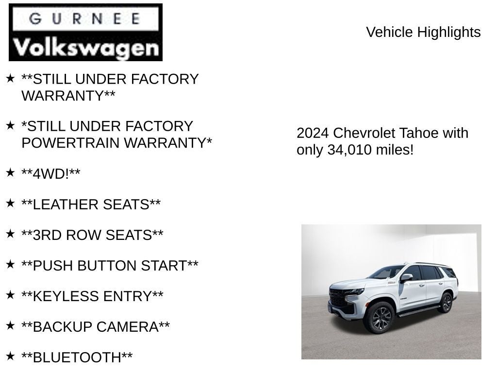 2024 Chevrolet Tahoe Z71 Luxury Package
