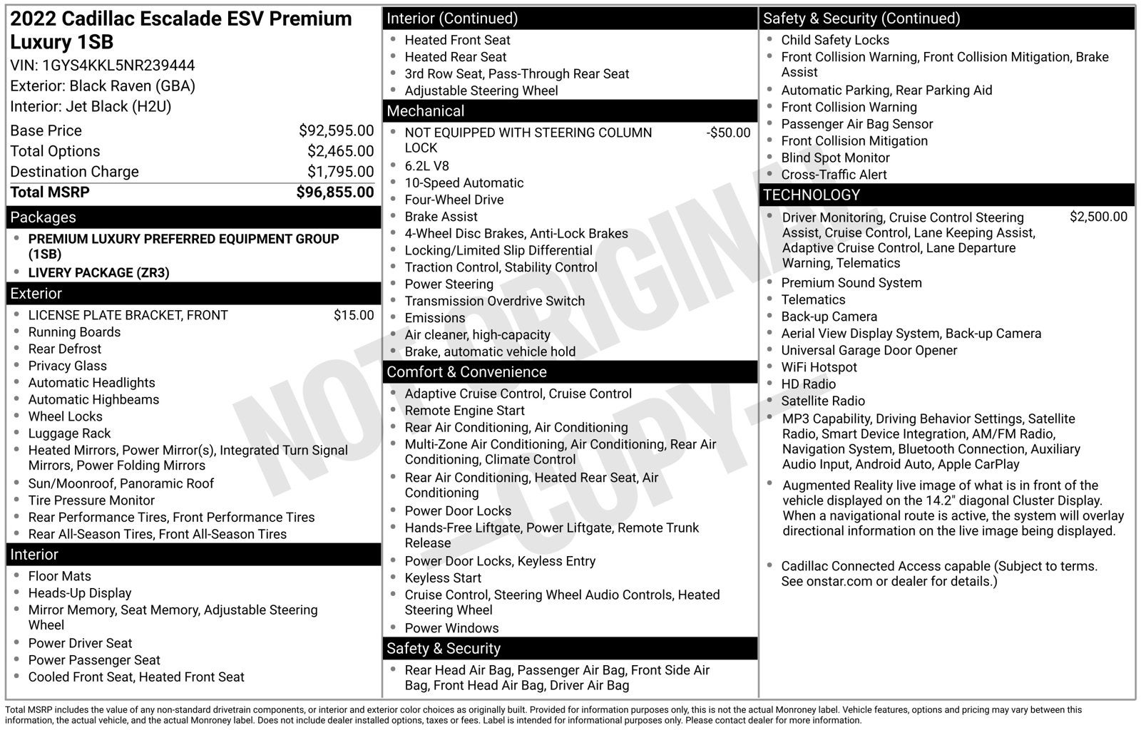 2022 Cadillac Escalade ESV Premium
