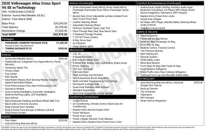 2020 Volkswagen Atlas Cross Sport 3.6L V6 SE w/Technology 4Motion