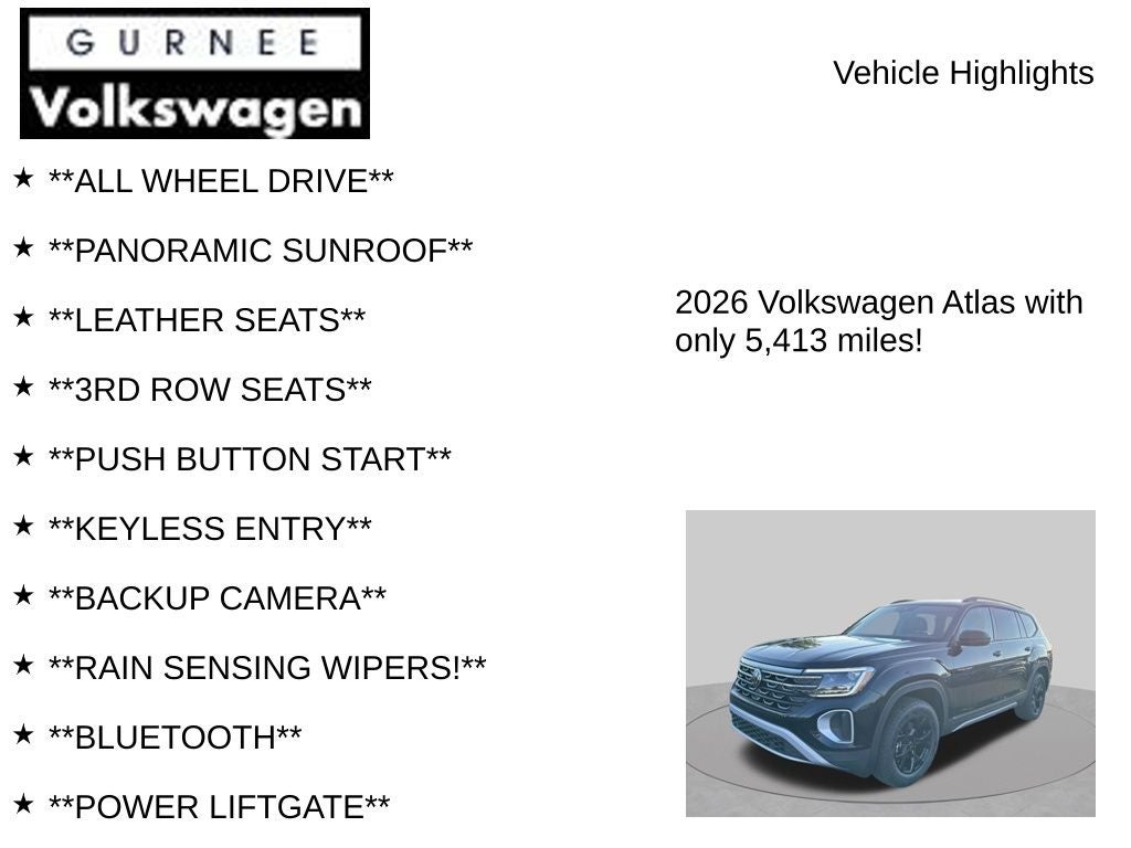 2026 Volkswagen Atlas 2.0T Peak Edition