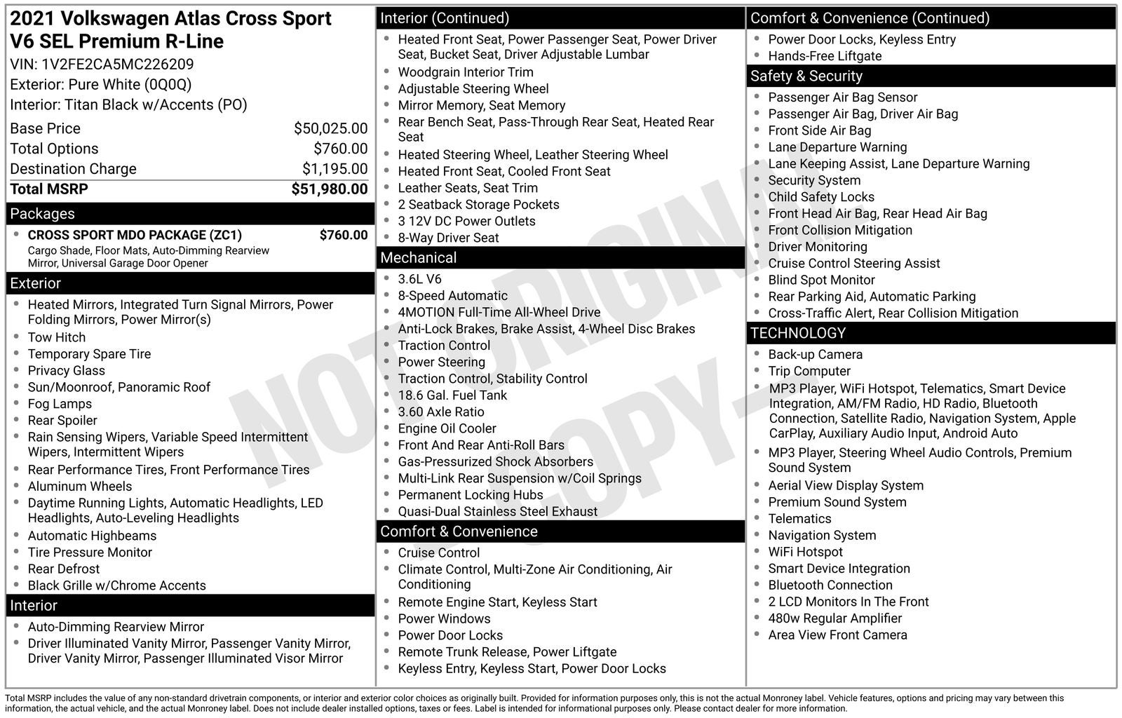 2021 Volkswagen Atlas Cross Sport 3.6L V6 SEL Premium R-Line