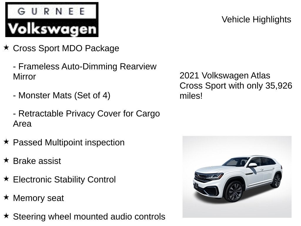 2021 Volkswagen Atlas Cross Sport 3.6L V6 SEL Premium R-Line
