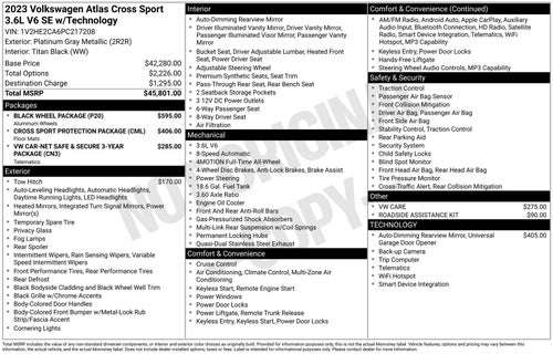 2023 Volkswagen Atlas Cross Sport 3.6L V6 SE w/Technology