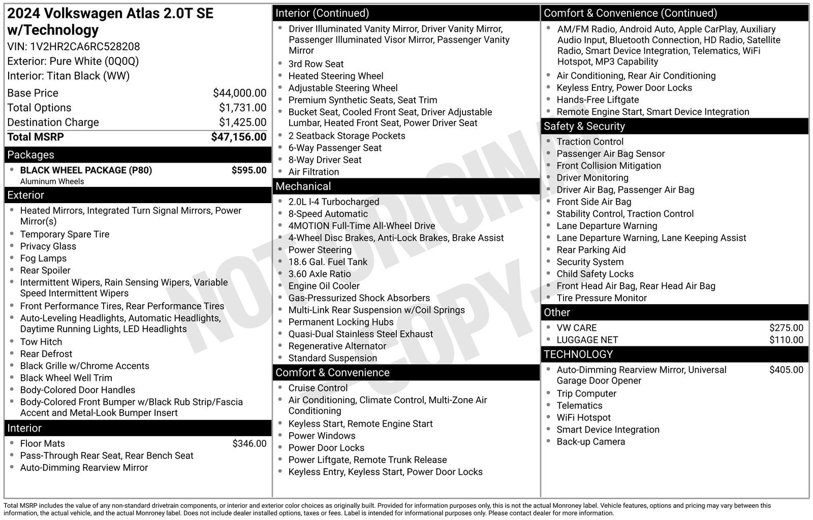 2024 Volkswagen Atlas 2.0T SE w/Technology