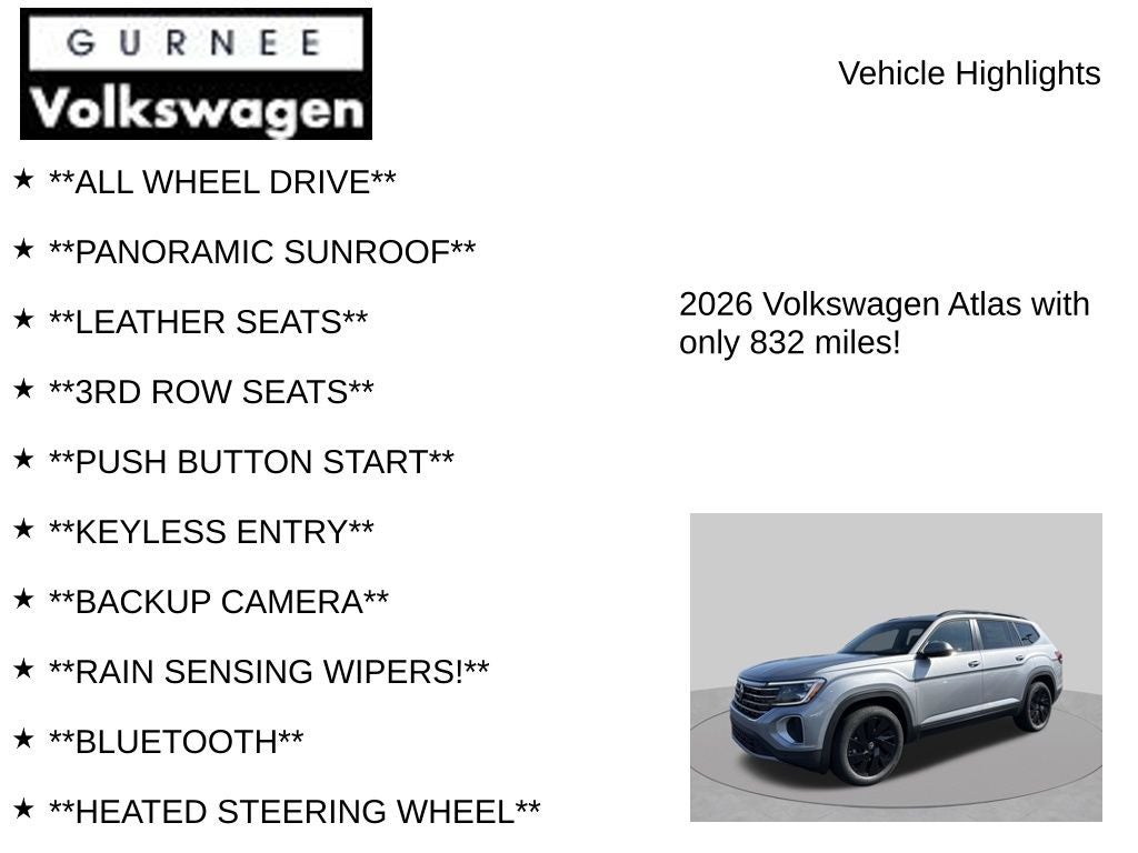 2026 Volkswagen Atlas 2.0T SE w/Technology