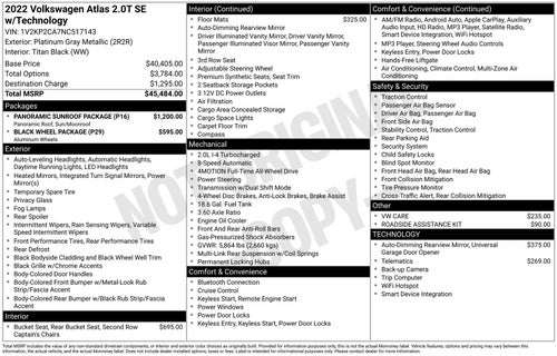 2022 Volkswagen Atlas 2.0T SE w/Technology