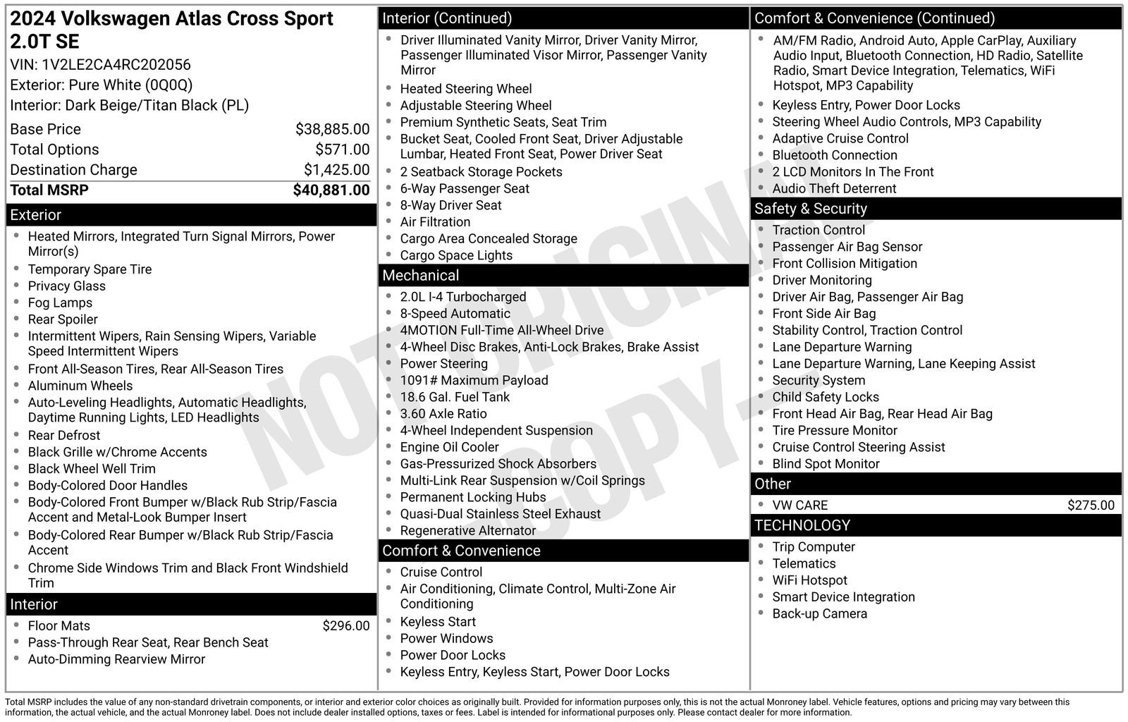 2024 Volkswagen Atlas Cross Sport 2.0T SE