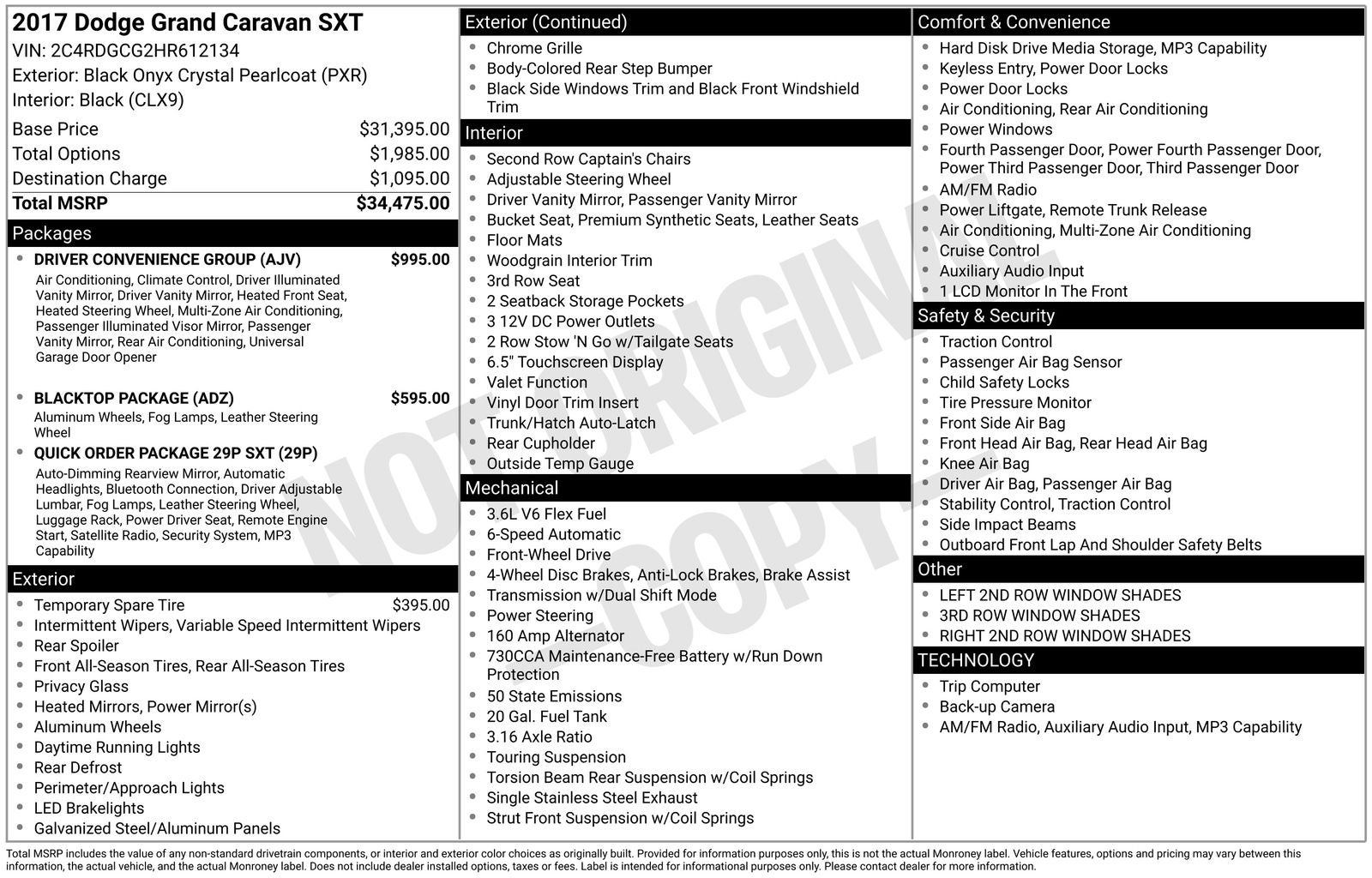 2017 Dodge Grand Caravan SXT's photo