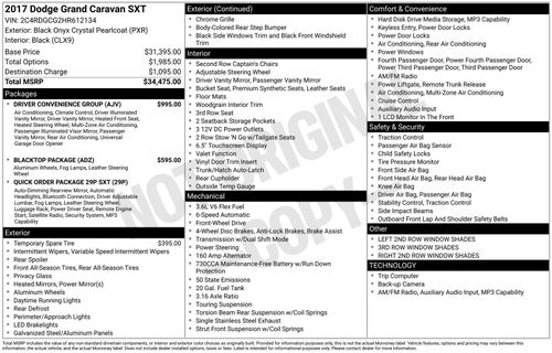 2017 Dodge Grand Caravan SXT