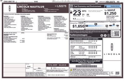 2019 Lincoln Nautilus Standard