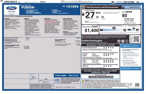 2019 Ford Fusion SE