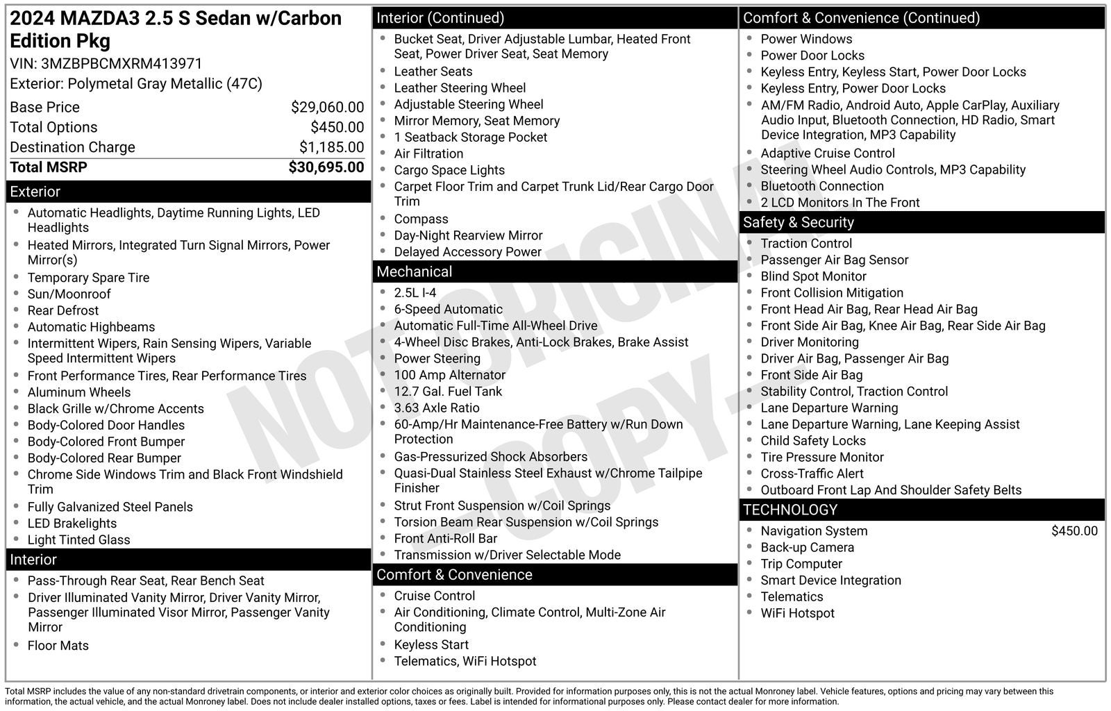 2024 Mazda Mazda3 2.5 S Carbon Edition