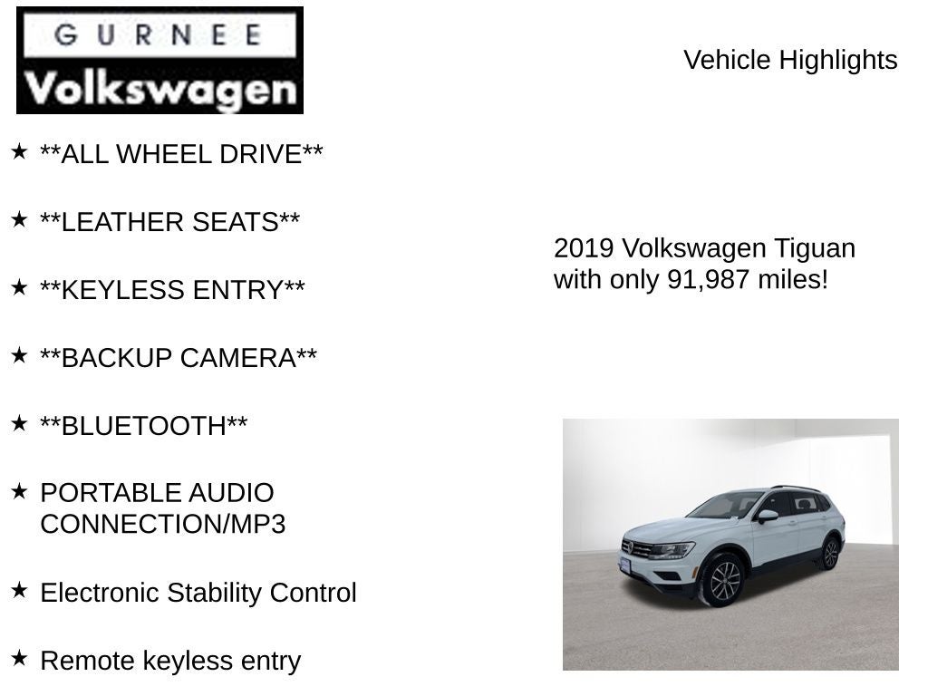 2019 Volkswagen Tiguan 2.0T SE 4Motion