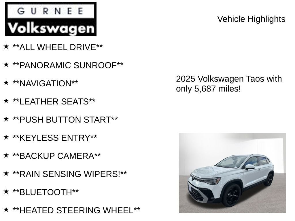 2025 Volkswagen Taos 1.5T SEL