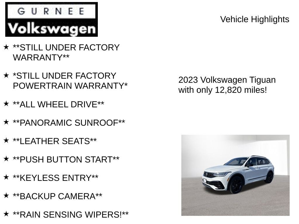 2023 Volkswagen Tiguan 2.0T SE R-Line Black
