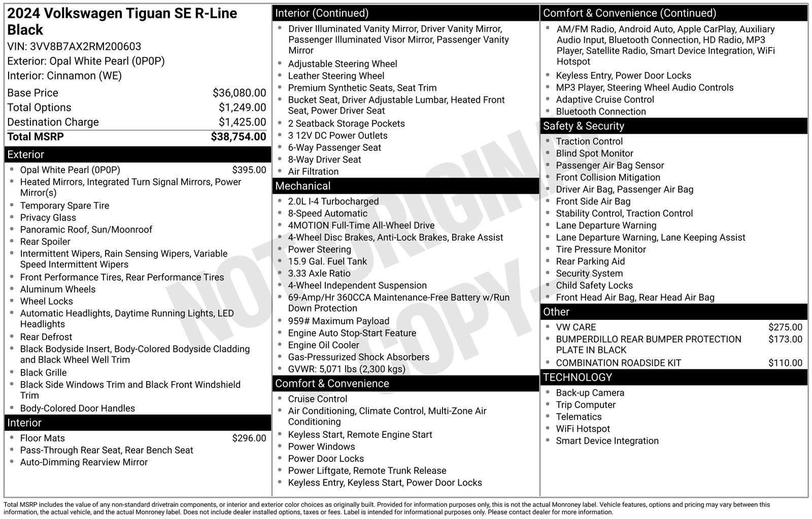 2024 Volkswagen Tiguan 2.0T SE R-Line Black