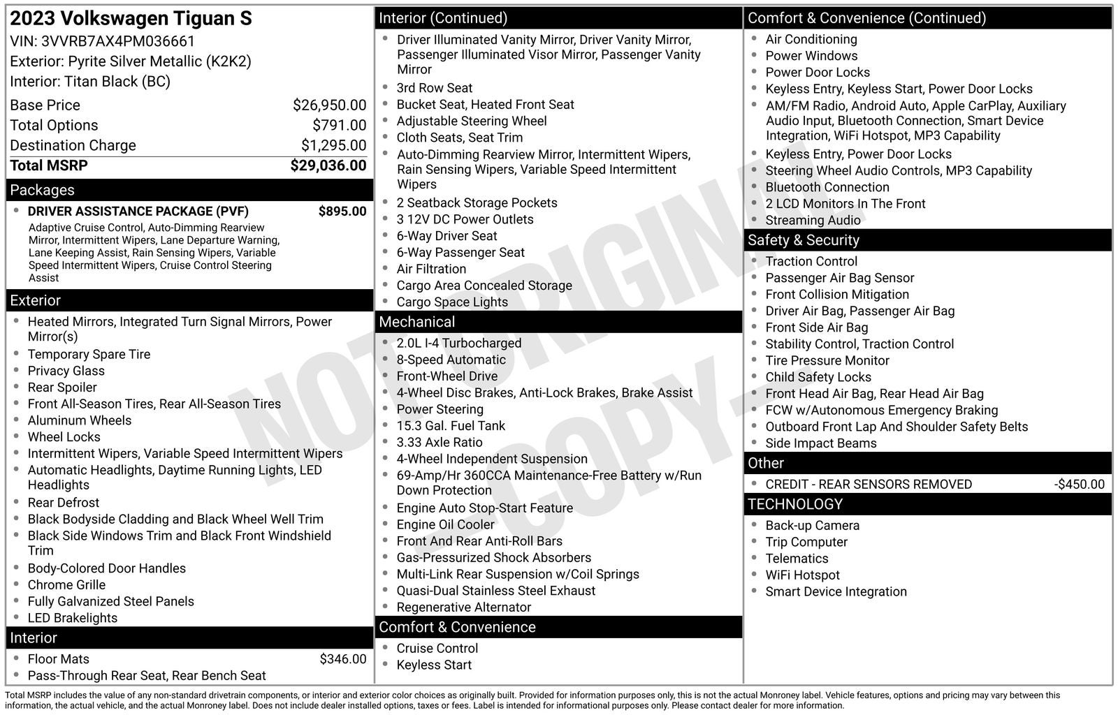 2023 Volkswagen Tiguan 2.0T S