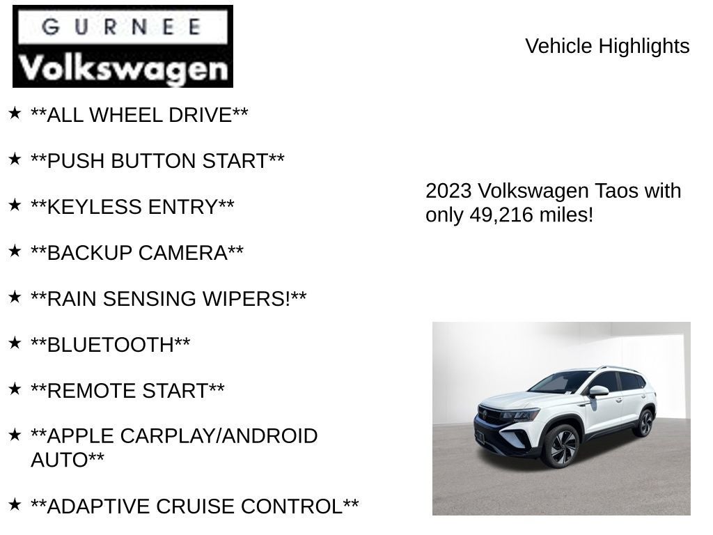 2023 Volkswagen Taos 1.5T SE