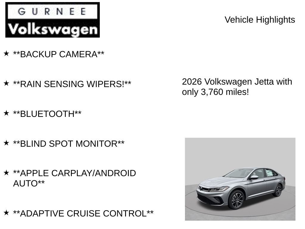 2026 Volkswagen Jetta 1.5T Sport